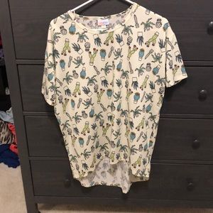 XXS LuLaRoe high low succulent cactus shirt